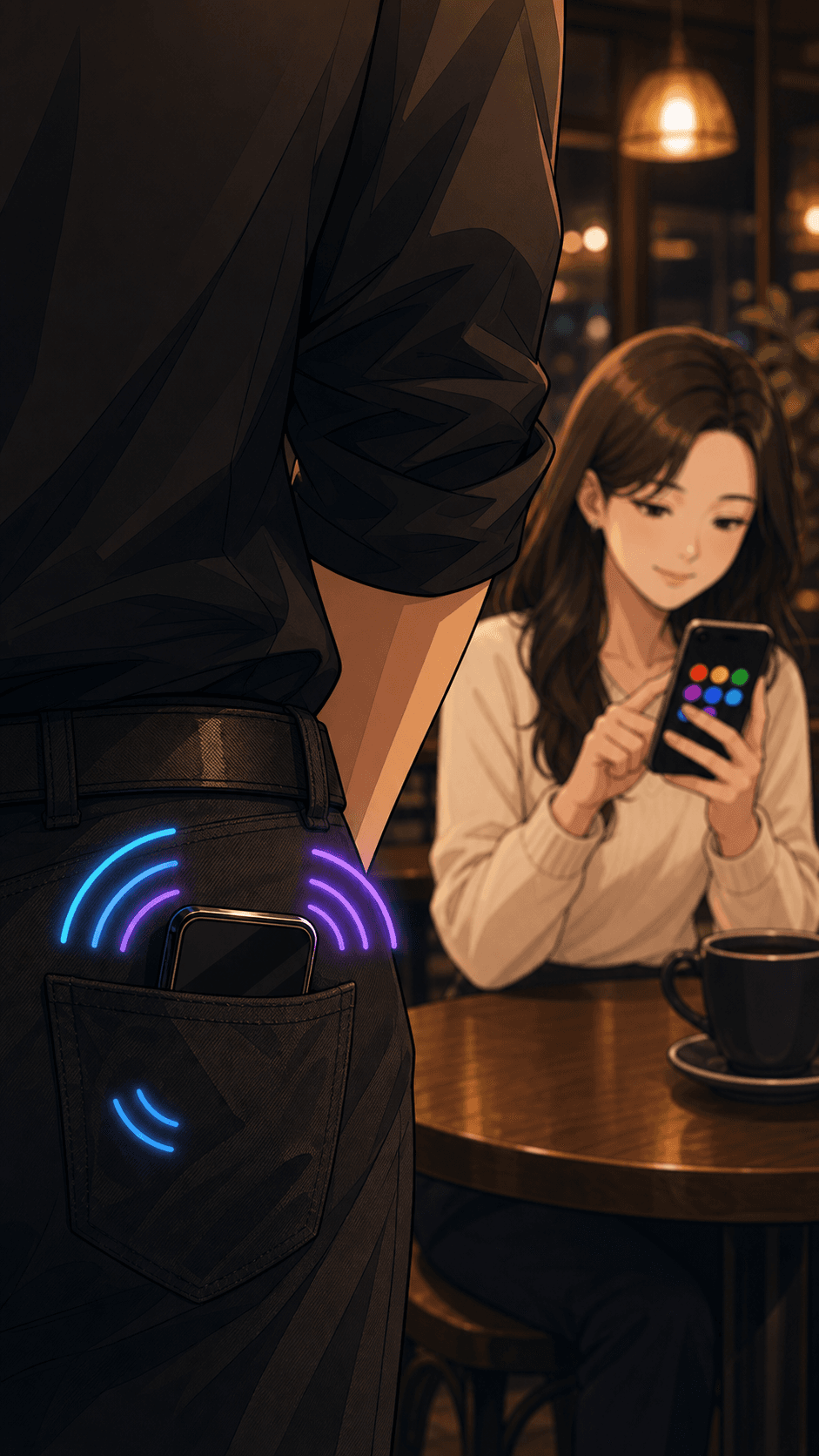 Your phone receives the choice as vibration